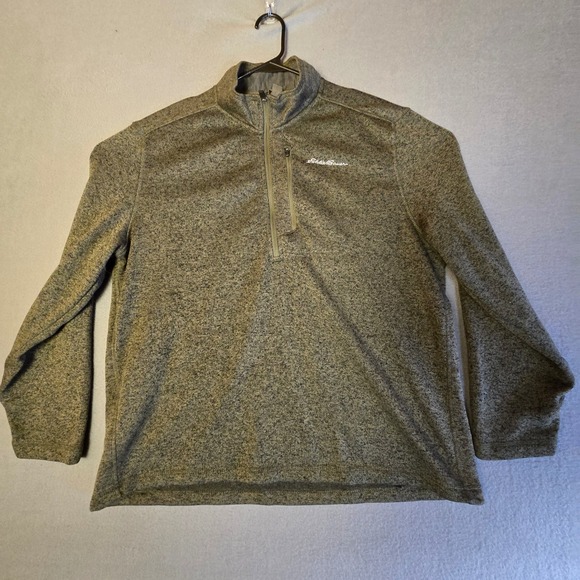 Eddie Bauer Other - Eddie Bauer Mens XXL Quarter Zip Pullover Fleece Sweater Olive Green Marl 0162
